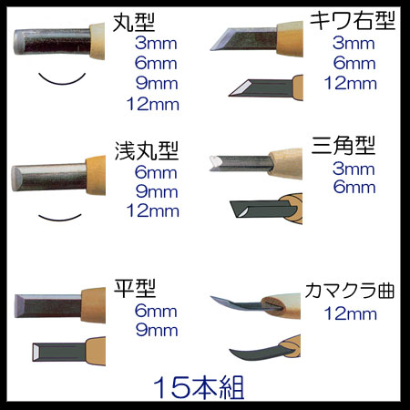 三木章 の安来鋼彫刻刀１５本組の通販（通信販売）ショップ